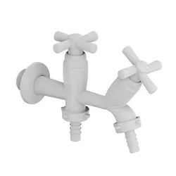 Torneira para Tanque e Maquina Branca PVC Cross Ti... - Hidralmarchi