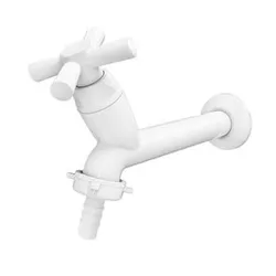 Torneira para Tanque Branca 15cm PVC Cross Tigre - Hidralmarchi