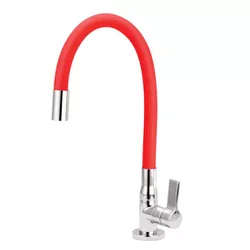 Torneira Cozinha Mesa Bica Articulada Vermelha Ver... - Hidralmarchi