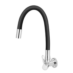 Torneira Cozinha Parede Bica Articulada Preta Vers... - Hidralmarchi
