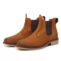 Botina Masculino Nobuck Camel Sola Latex 9800 - Mister Couros