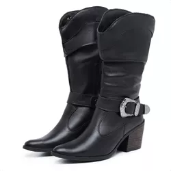 Bota Western Laura Cor: 3015 preto troia - Mister Couros