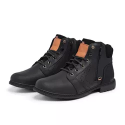 Coturno Masculino Vancover em couro. Cor: Preto. M... - Mister Couros