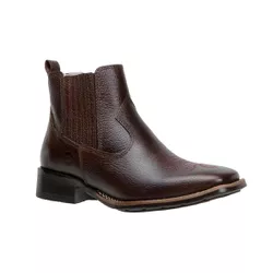 Botina Feminina Country Bico Quadrado Em Couro Nob... - JM Country