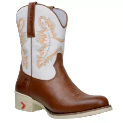 Bota Country Texana Masculina Couro Floater Branco... - JM Country