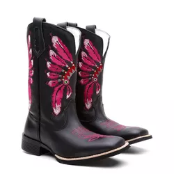 Bota Texana Country Feminina Couro Bovino Legítimo... - JM Country
