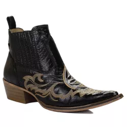 Botina Country Masculina Bico Fino Couro Legítimo ... - JM Country