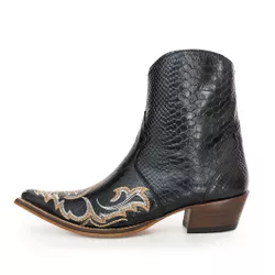 Botina Country Masculina Bico Fino Couro Bovino Le... - JM Country
