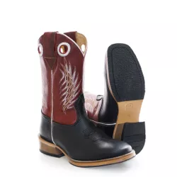 Bota Texana Carrapeta Cano Padrão Couro Mustang Pr... - JM Country