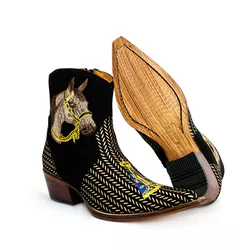 Botina Country Masculina Bico Fino Couro Bovino Le... - JM Country