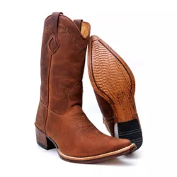 Bota Texana Masculina Bico Fino Couro Legítimo Bov... - JM Country