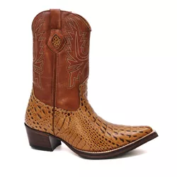 Bota Texana Masculina Bico Fino Couro Legítimo Bov... - JM Country
