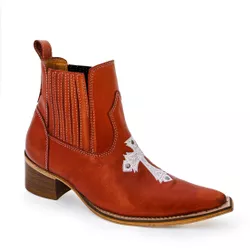 Botina Masculina Bico Fino Country Couro Legitimo ... - JM Country