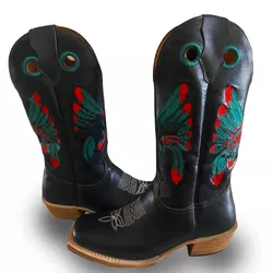 Bota Texana Masculina Couro Legítimo Bovino Látego... - JM Country