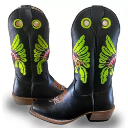 Bota Texana Masculina Couro Legítimo Bovino Látego... - JM Country