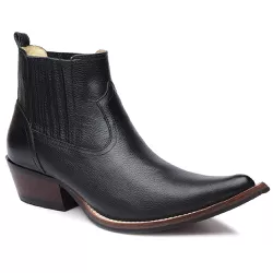 Botina Country Masculina Bico Fino Couro Legítimo ... - JM Country