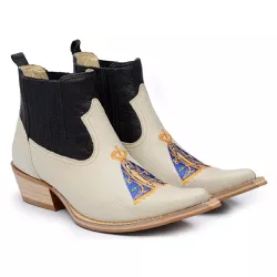 Botina Country Masculina Bico Fino Couro Bovino Le... - JM Country