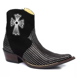 Botina Country Masculina Bico Fino Couro Legítimo ... - JM Country