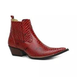 Botina Country Masculina Bico Fino Couro Bovino Le... - JM Country