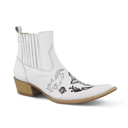 Botina Country Masculina Bico Fino Couro Bovino Le... - JM Country