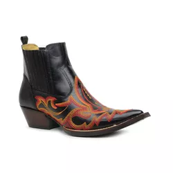 Botina Country Masculina Bico Fino Couro Legítimo ... - JM Country