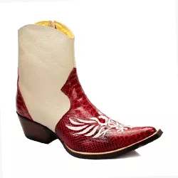 Botina Country Masculina Bico Fino Couro Legítimo ... - JM Country