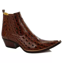 Botina Country Masculina Bico Fino Couro Bovino Le... - JM Country