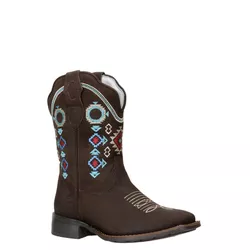 Bota Texana Feminina Bico Quadrado Couro Refulonad... - JM Country