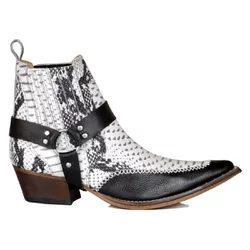 Botina Country Masculina Bico Fino Couro Bovino Le... - JM Country