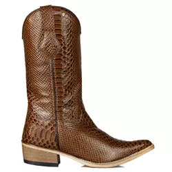 Bota Texana Masculina Bico Fino Couro Anaconda Nes... - JM Country