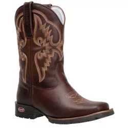 Bota Texana Masculina Bico Quadrado Couro Legítimo... - JM Country