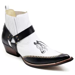 Botina Masculina Country Bico Fino Couro Legítimo ... - JM Country