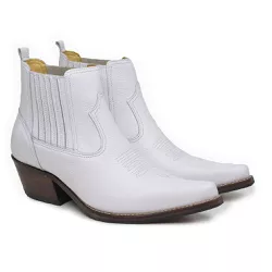 Botina Country Masculina Bico Fino Couro Bovino Le... - JM Country