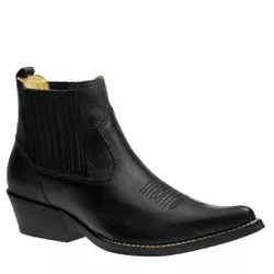 Botina Country Masculina Bico Fino Couro Bovino Le... - JM Country