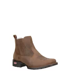 Botina Masculina Couro Legítimo Crazy Horse Tabaco... - JM Country