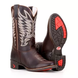 Bota Texana Masculina Couro Legítimo Bufalino Tama... - JM Country