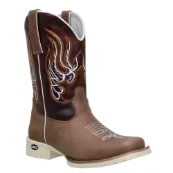 Bota Texana Masculina Couro Nobre Legitimo Com Sol... - JM Country