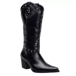 Bota Texana Feminina Bico Fino Couro Legítimo Láte... - JM Country