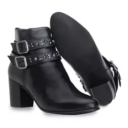 Bota Cano Curto Feminina Country Bico Fino Couro L... - JM Country