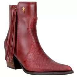 Bota Cano Curto Feminina Country Bico Fino Couro L... - JM Country