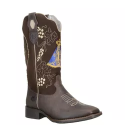  Bota Texana Feminina Bico Quadrado Couro Crazy Ho... - JM Country