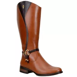 Bota Montaria Feminina Cano Alto Couro Legítimo Pu... - JM Country