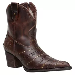 Bota Country Feminina Cano Curto Couro Legítimo Fó... - JM Country
