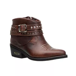 Bota Country Feminina Cano Curto Com Fivelas Couro... - JM Country