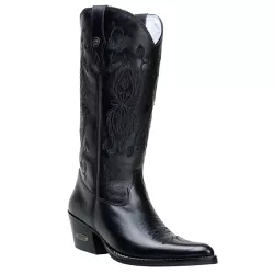 Bota Texana Feminina Bico Fino Couro Legítimo Láte... - JM Country