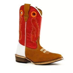 Bota Texana Carrapeta Cano Padrão Couro Legítimo 3... - JM Country