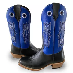 Bota Texana Carrapeta Couro Mustang Preto - 20922 - JM Country