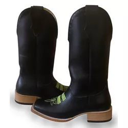 Bota Texana Masculina Bico Quadrado Couro Legítimo... - JM Country
