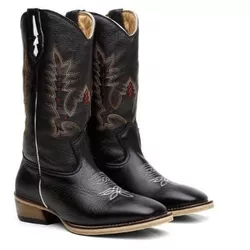 Bota Texana Masculina Bico Quadrado Cano Padrão Co... - JM Country