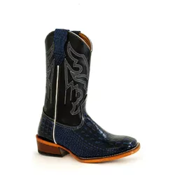 Bota Texana Masculina Bico Quadrado Couro Legítimo... - JM Country